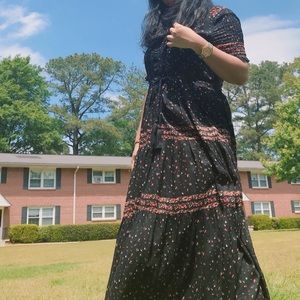 Free People Pleated Printed Dress